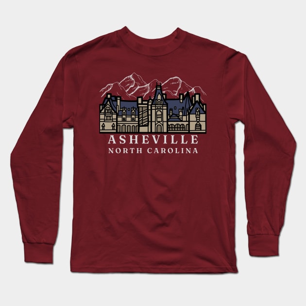 Asheville North Carolina, Biltmore Estate, Mountains Long Sleeve T-Shirt