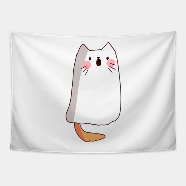 ghost cat illustration Tapestry by Mayarart