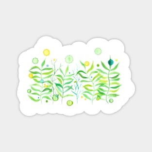 Lemon green plants – Floral Watercolor Painting Magnet