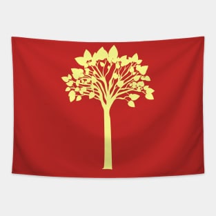 yellow bright bold tree Tapestry