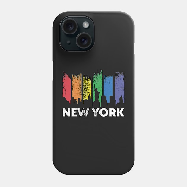 New York Skyline LGBT Pride Rainbow Phone Case by zeno27