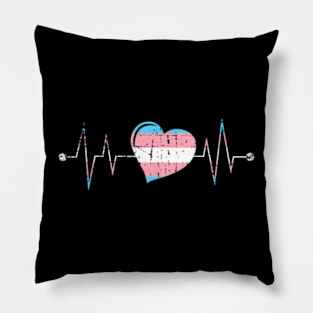 Transgender Heartbeat Cute LGBTQ Pride Month Pillow