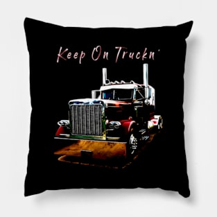 And Youth Semi Truck Keep On Truckn Back Pillow