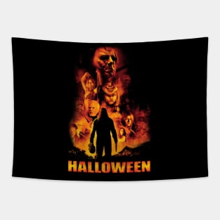 Retro Halloween Movie Tapestry