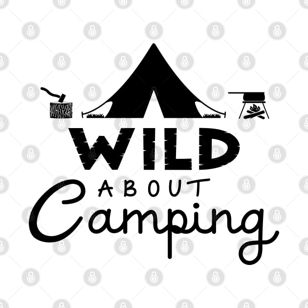 Wild About Camping Black Illustrative Design by NataliePaskell