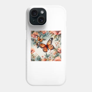 Monarch Butterflies Watercolor 14 Phone Case