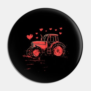 Vintage Tractor | Valentines Day Pin