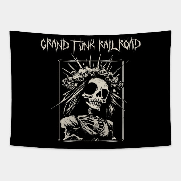 grand funk bridge skull Tapestry by hex pixel