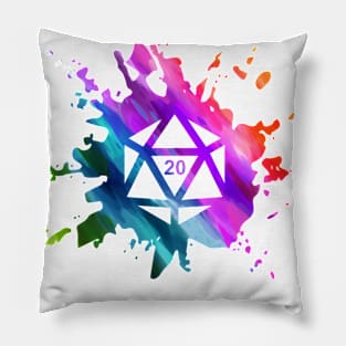 Crit Happens - rainbow & black - LGBTQ+ ttrpg dice Pillow