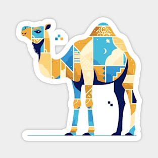 Geometrical Colorful Camel. Adorable Mosaic Cute Kawaii Simple Animal Magnet