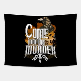 Come join the murder - fire variant Tapestry