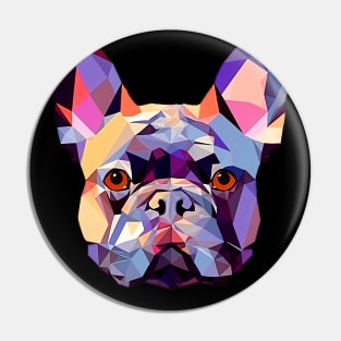 Geometric French Bulldog No. 2: Dark (on a no fill background) Pin