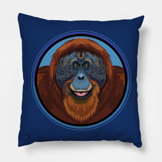 Orangutan Circle Pillow by Peppermint Narwhal