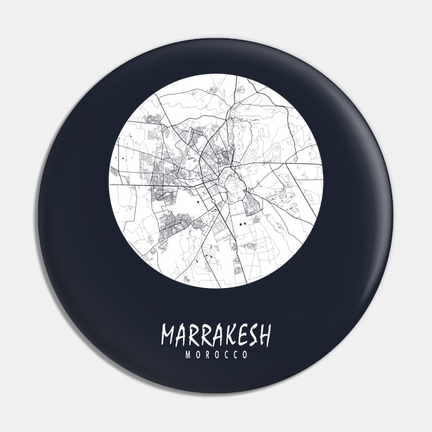 Marrakesh, Morocco City Map - Full Moon Pin by deMAP Studio