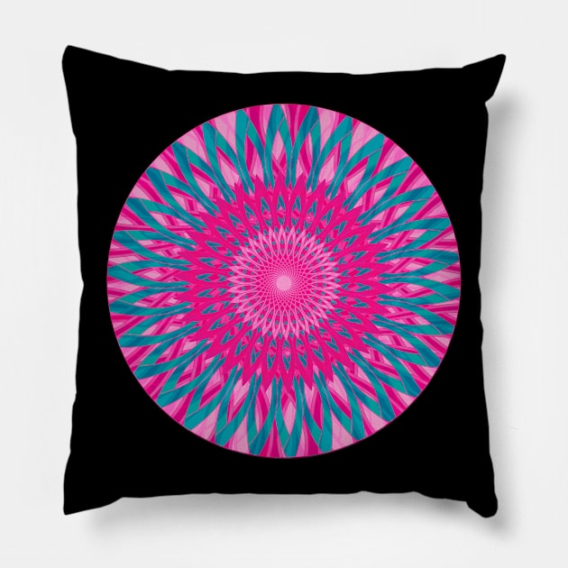 Psychedelisches Mandala, bunt und meditativ. Pillow by Boogosh