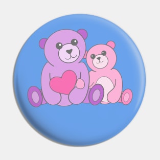 Mom and Baby, Best Friends Teddy Bears Pin