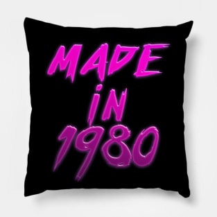 Made In 1980 //// Retro Birthday Design Pillow