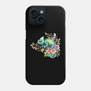 Floral Veiled Chameleon Phone Case