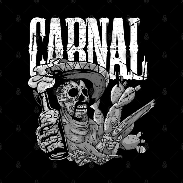 Carnal ~ Mexican Skeleton with Beer and Gun by NINE69