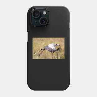 Secretary Bird in flight Phone Case