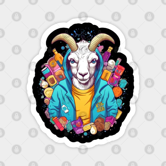 This little goat is bleatfully happy Magnet by Pixel Poetry