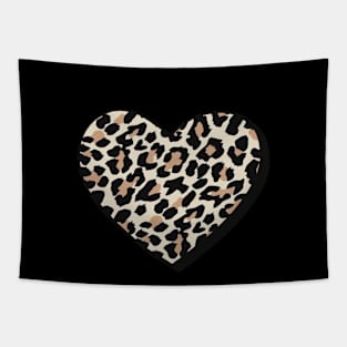 Heart Filled with Tan Cheetah Print Tapestry