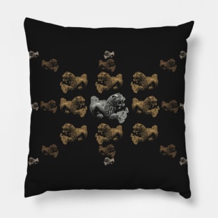 Midieval lion from 14th century model Gothic Multidimensional Space depth Pattern Pillow