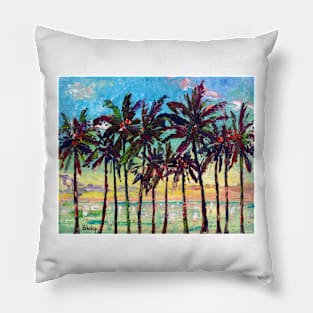 Palm Trees and Morning Regatta Pillow