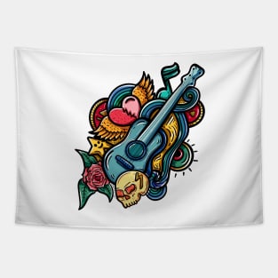 Doodle music illustration Tapestry