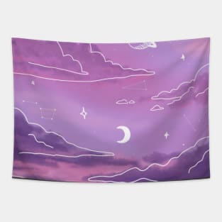 Purple Sunset View Tapestry