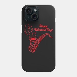 Happy Valentines Day Saxophone Music Phone Case