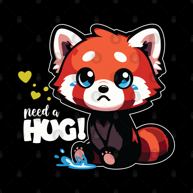 Kawaii Red Panda Need A Hug by hippohost