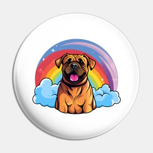 Cute Boerboel Rainbow Cloud Kawaii Dog Happy Puppy Pin