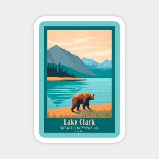 Lake Clark National Park Vintage Travel Poster Magnet