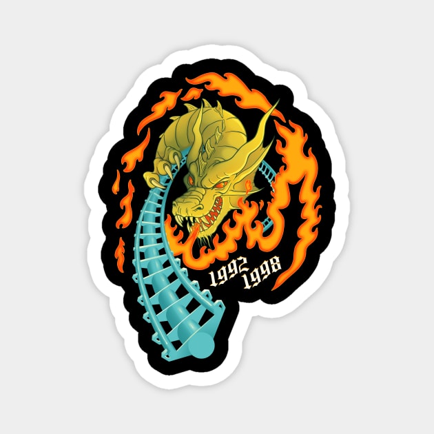 UP IN FLAMES - Drachen Fire Roller Coaster Busch Gardens Magnet by JFells