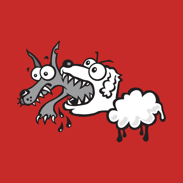 Sheep eats wolf by kalogerakis