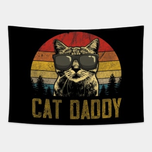 Vintage Cat Daddy Father's Day Funny Cat Lover Tapestry