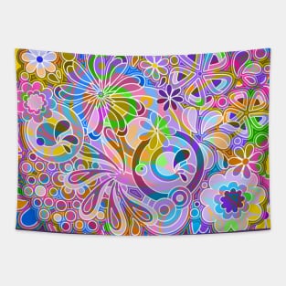 Colorful Abstract Psychedelic Art Tapestry