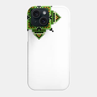 green and orange pixelated mandala Phone Case