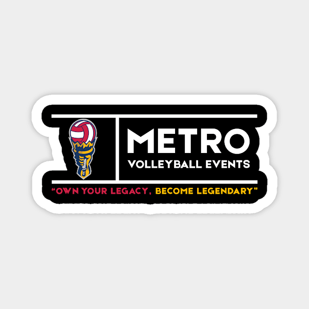 White Slogan Logo Magnet by metro volleyball events