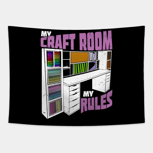 My Craft Room My Rules Scrapbooker Gift Tapestry by Dolde08