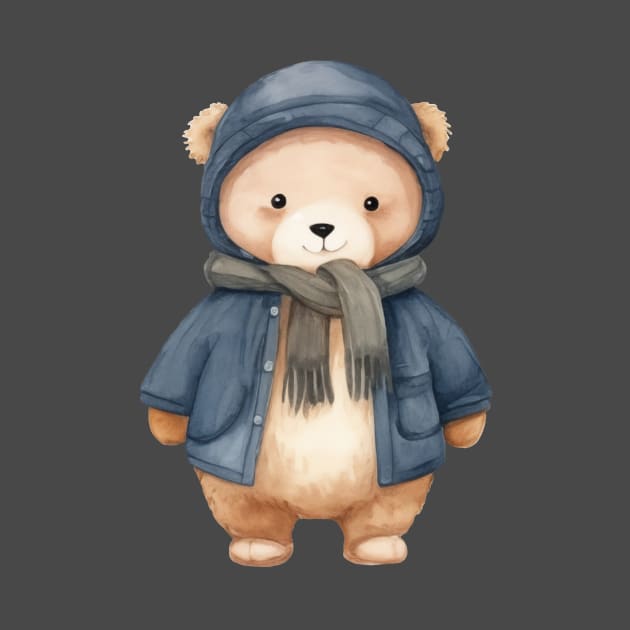 fat bear wearing a winter scarf by YoulStyle