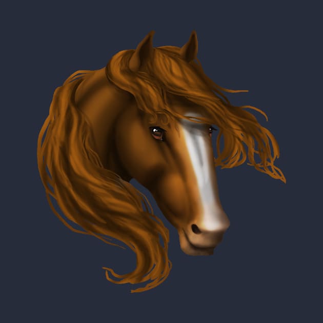 Horse Head - Chestnut Blaze by FalconArt