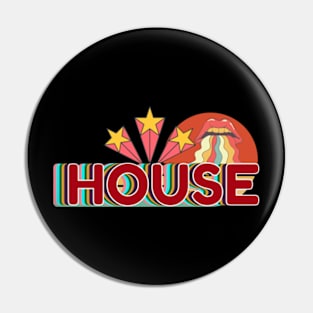 house Music Lover Gift Idea 90s designs 80s vintage retro Pin