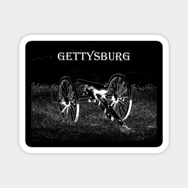 Gettysburg Ghost Cannon Magnet by Andy's Art