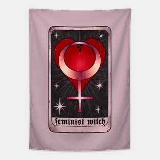 feminist witch tarot card Tapestry