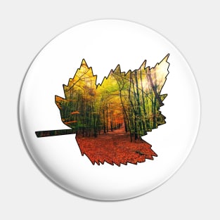 Maple Leaf Outline (Fall Colors) Pin