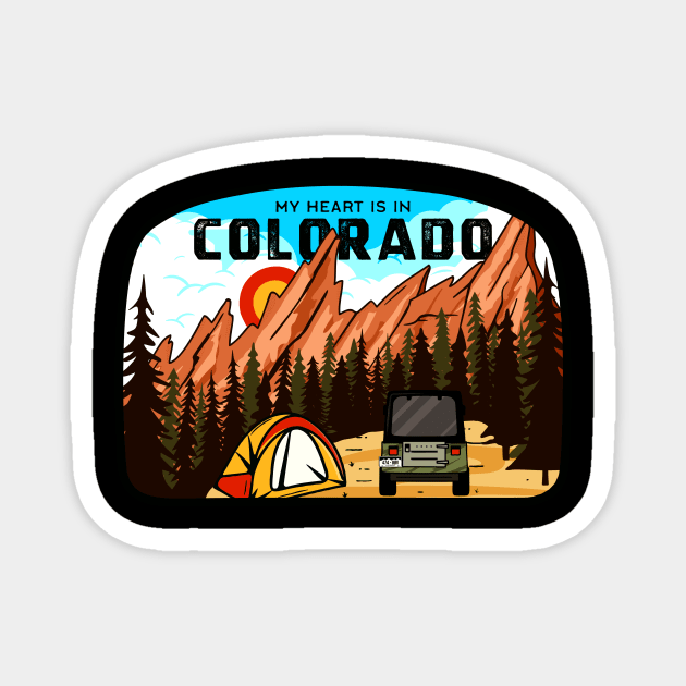 My Heart Is In Colorado National Park Camping Magnet by Foxxy Merch