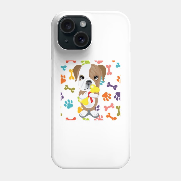 Dog with Bone Phone Case by AmazingArtMandi