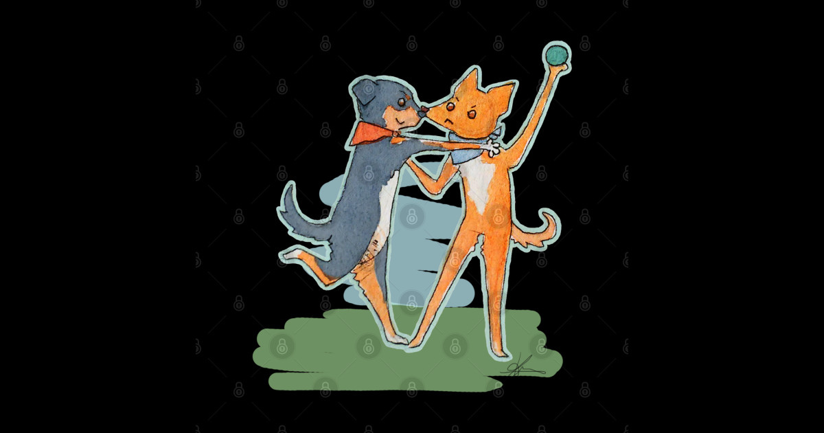 playing ball - Fetch - Sticker | TeePublic